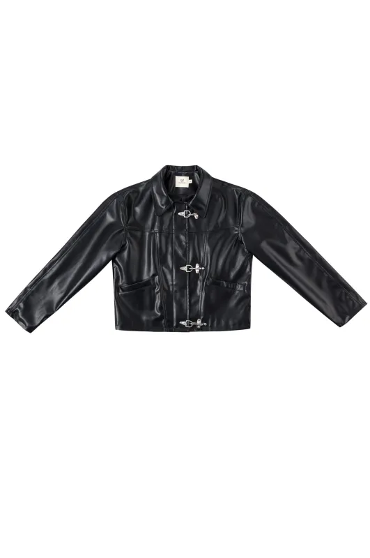 Amelia Jacket Plant Leather Black made by Fashion Brand Company