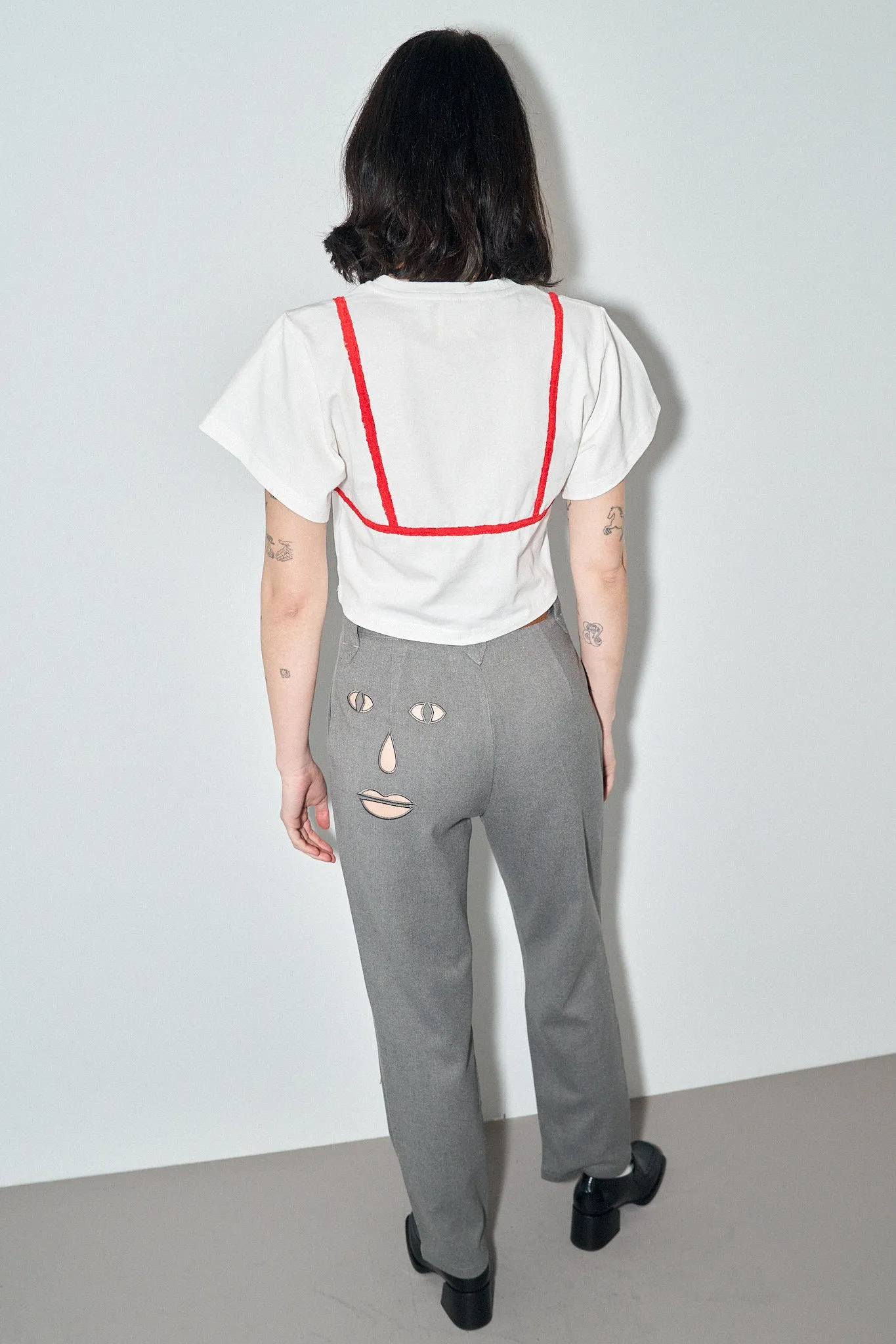 Face cut out Trousers Gray sold by Fashion Brand Company product image thumbnail 3