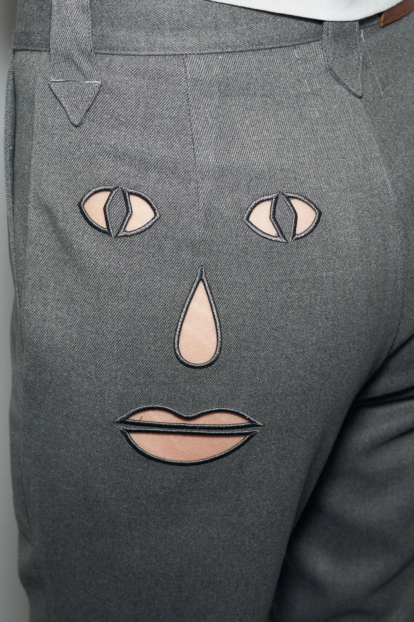 Face cut out Trousers Gray sold by Fashion Brand Company product image thumbnail 4