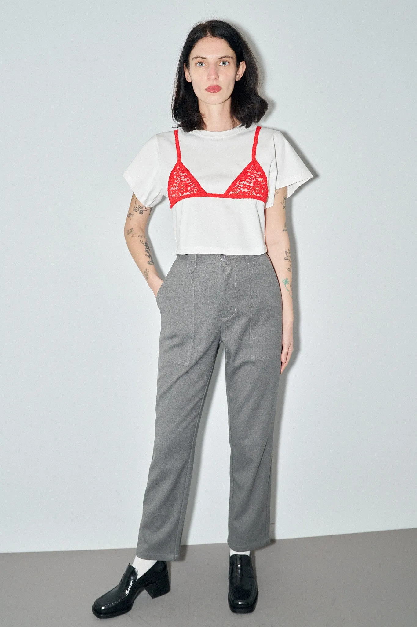 Face cut out Trousers Gray sold by Fashion Brand Company product image thumbnail 2