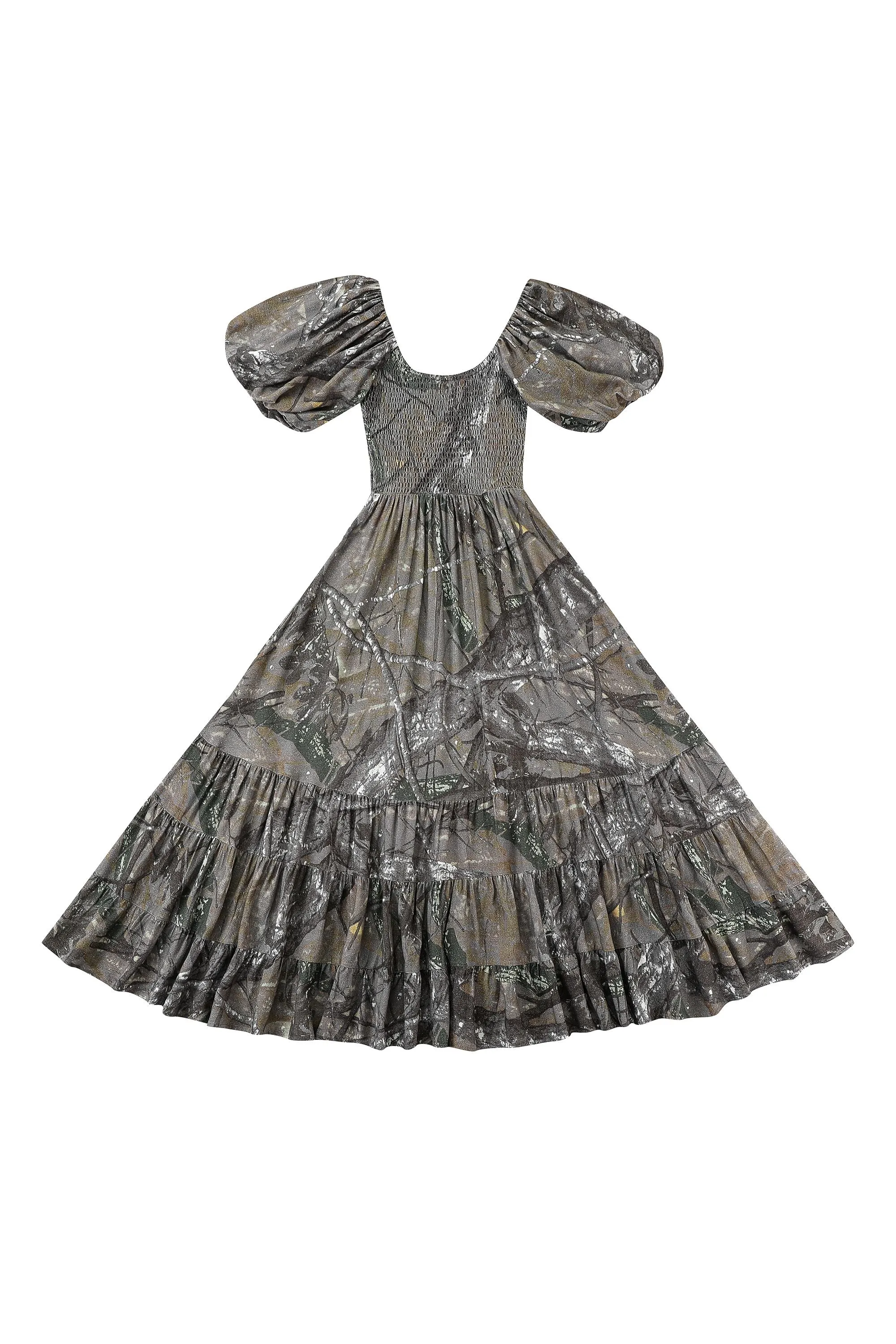 Picnic Gown Soft Linen Forest Camo sold by Fashion Brand Company