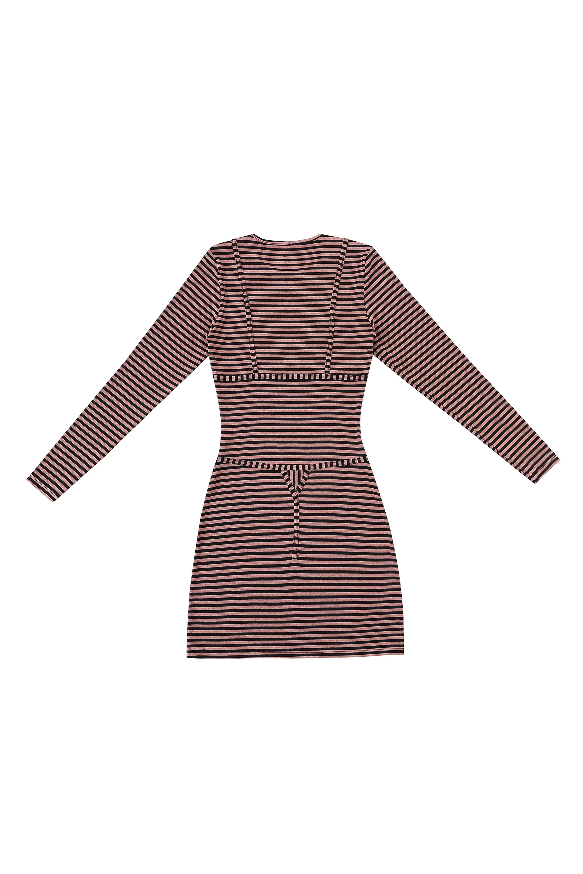 Long Sleeve Bikini Bod Mini Dress Pink Stripe sold by Fashion Brand Company product image thumbnail 4
