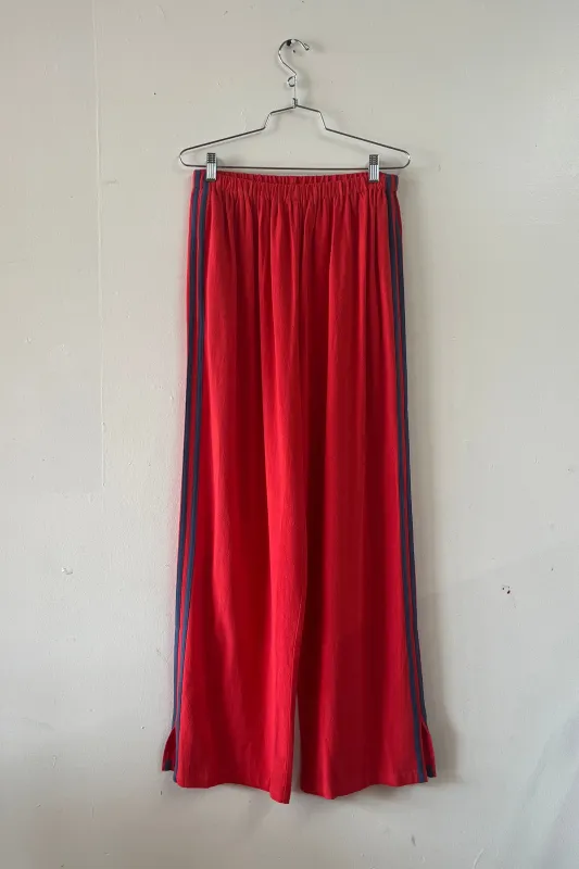 #4: M Scrap Sporty Lazy Pants Soft Linen - Red / Navy made by Fashion Brand Company