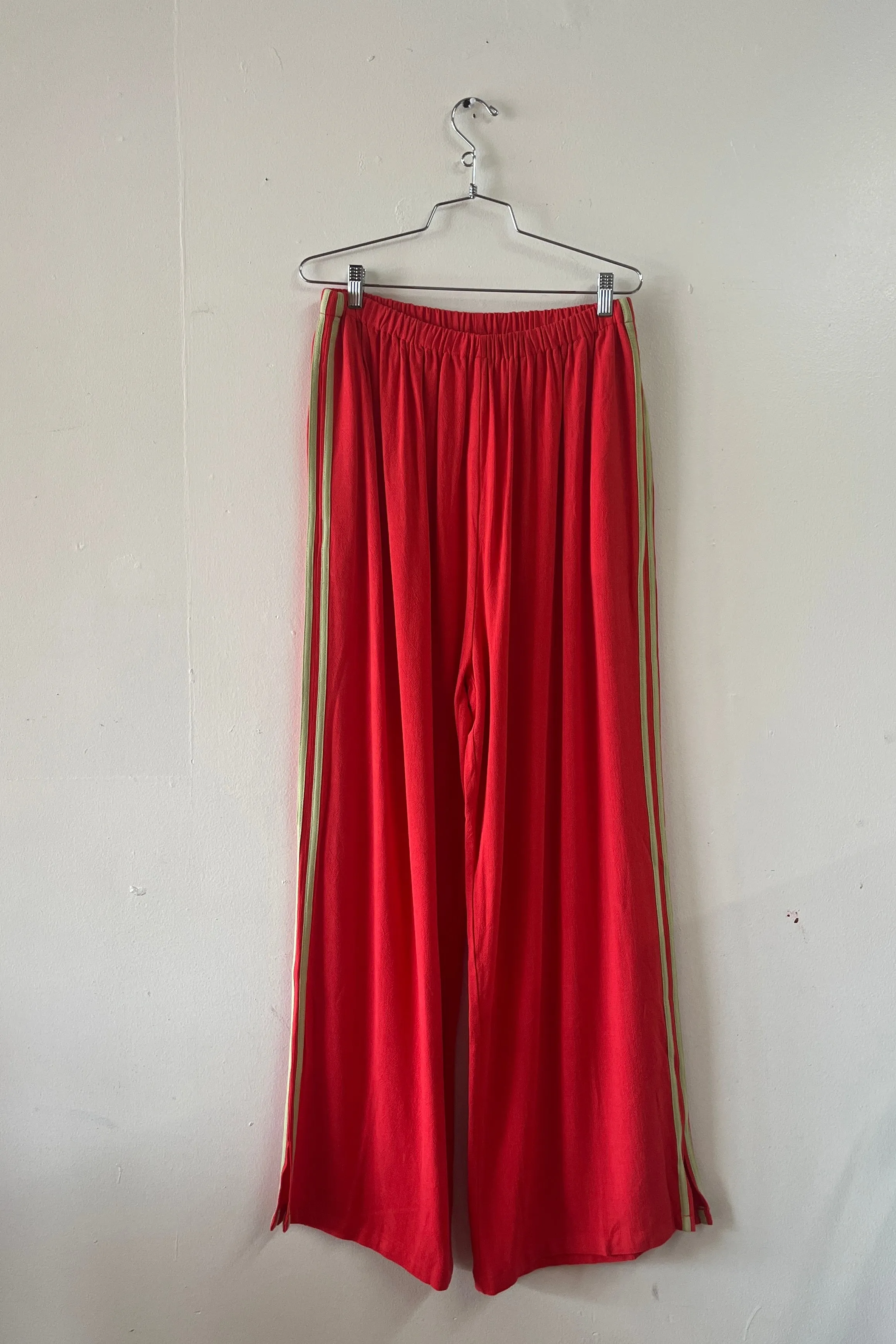 #6: XL Scrap Sporty Lazy Pants Soft Linen - Red / Sage Green sold by Fashion Brand Company
