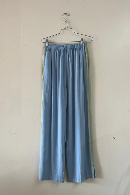 #34: M Scrap Sporty Lazy Pants Soft Linen - Light Blue / Sage Green made by Fashion Brand Company