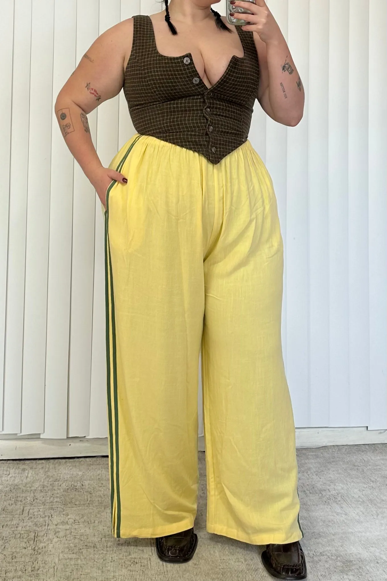 #39: XS Scrap Sporty Lazy Pants Soft Linen - Midnight Blue / Yellow sold by Fashion Brand Company product image thumbnail 2