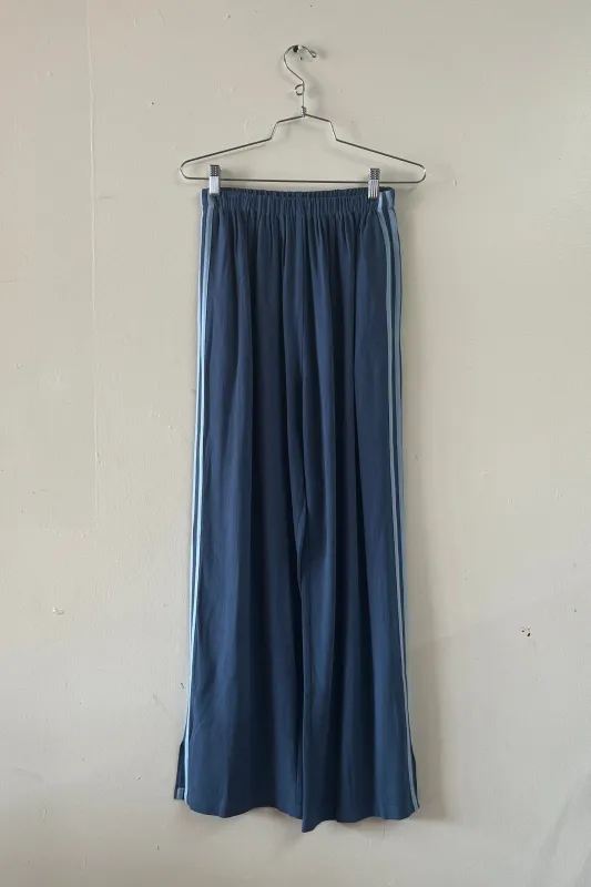 #40: S Scrap Sporty Lazy Pants Soft Linen - Midnight Blue / Light Blue made by Fashion Brand Company