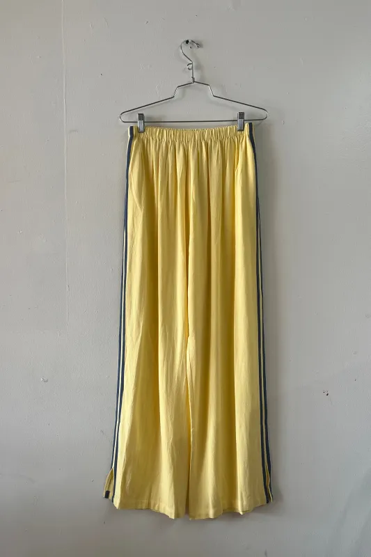 #12: L Scrap Sporty Lazy Pants Soft Linen - Yellow / Midnight Blue made by Fashion Brand Company