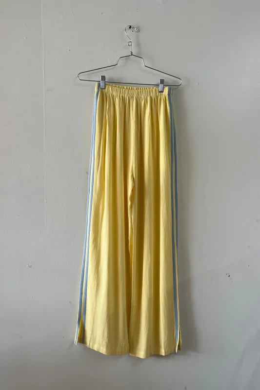 #9: S Scrap Sporty Lazy Pants Soft Linen - Yellow / Light Blue made by Fashion Brand Company