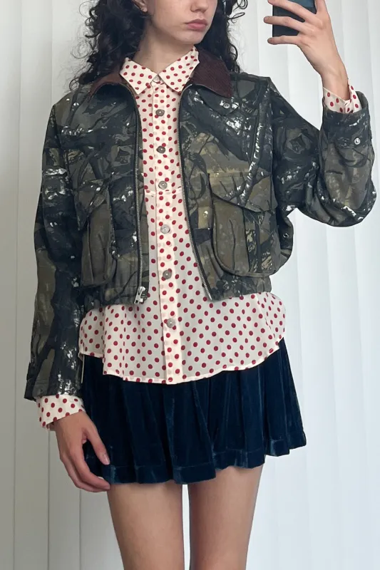 SAMPLE #75 - S Canvas Cargo Jacket - Forest Camo made by Fashion Brand Company