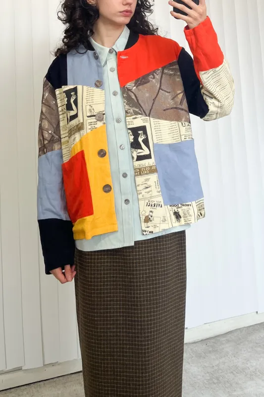 SAMPLE #88 - S Scrap Linen Button Up Jacket - Multi made by Fashion Brand Company