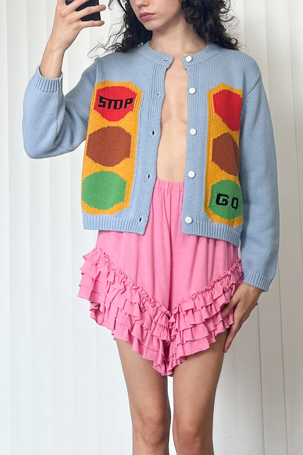 SAMPLE #74 - S Traffic Light Cardigan - Blue sold by Fashion Brand Company product image thumbnail 2