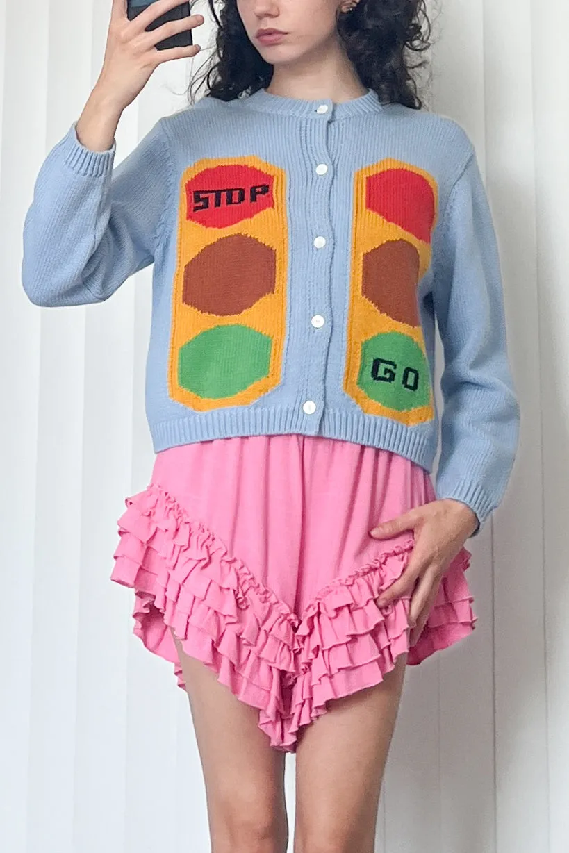SAMPLE #74 - S Traffic Light Cardigan - Blue sold by Fashion Brand Company