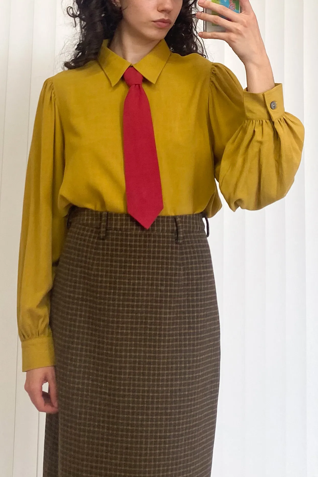SAMPLE #69 - S Business Man Blouse & Tie - Ketchup / Mustard sold by Fashion Brand Company product image thumbnail 2