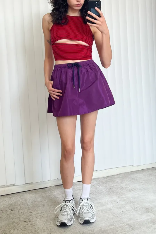 SAMPLE #106 - S Nylon Mini Skirt - Purple made by Fashion Brand Company