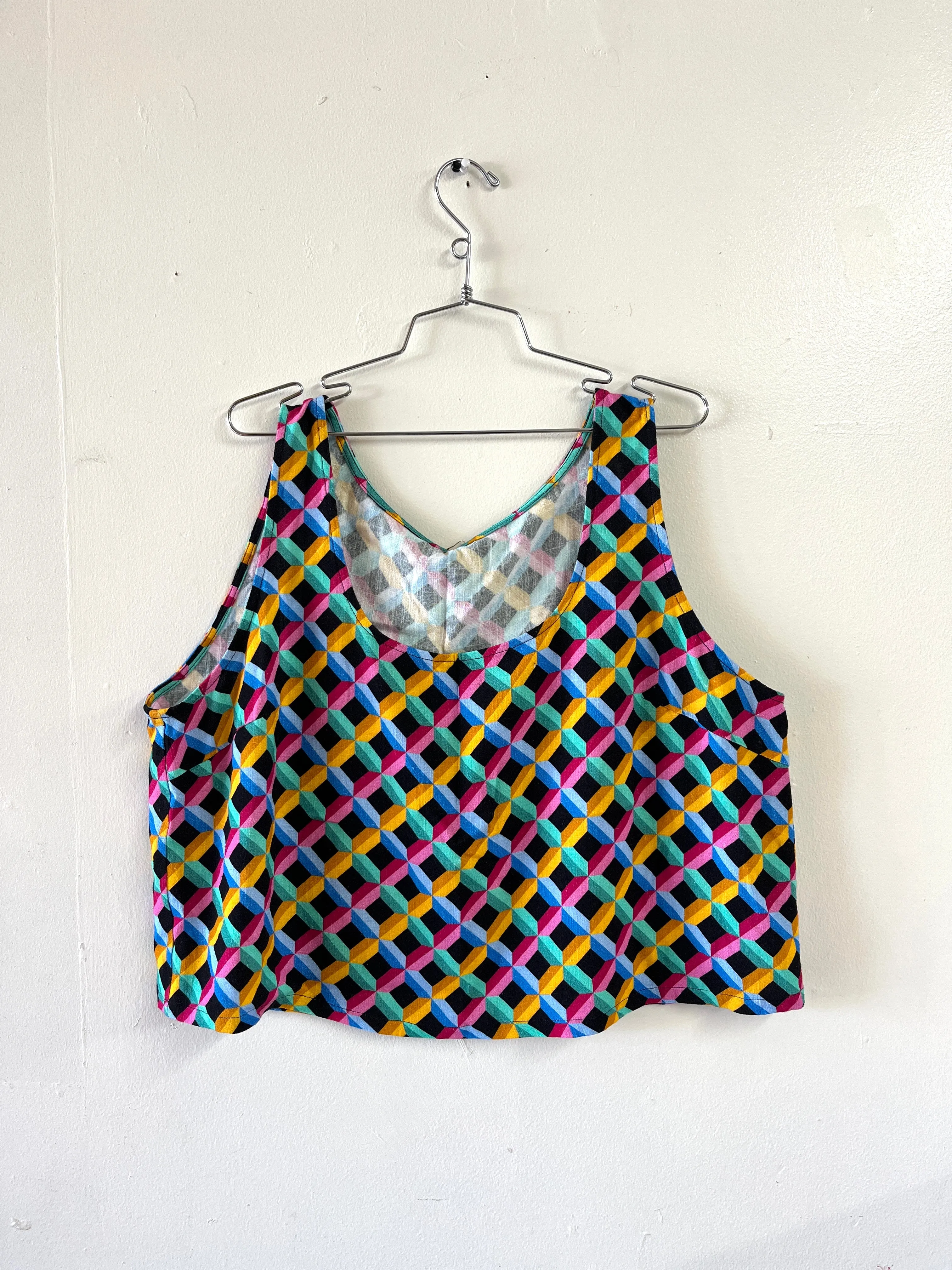 SAMPLE #97 - 1X Soft Linen Scoop Crop Top - Screensaver sold by Fashion Brand Company