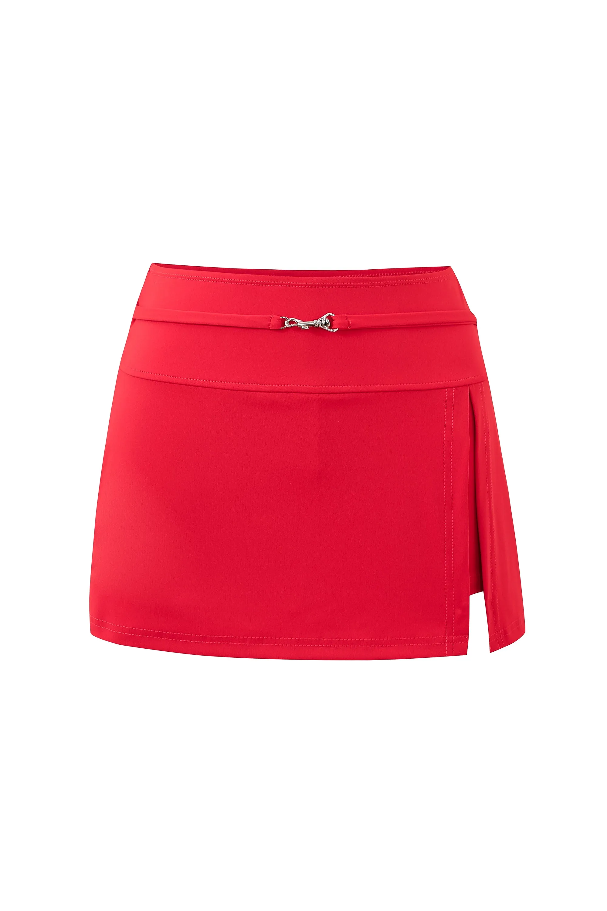 Belt Mini Skort Red sold by Fashion Brand Company