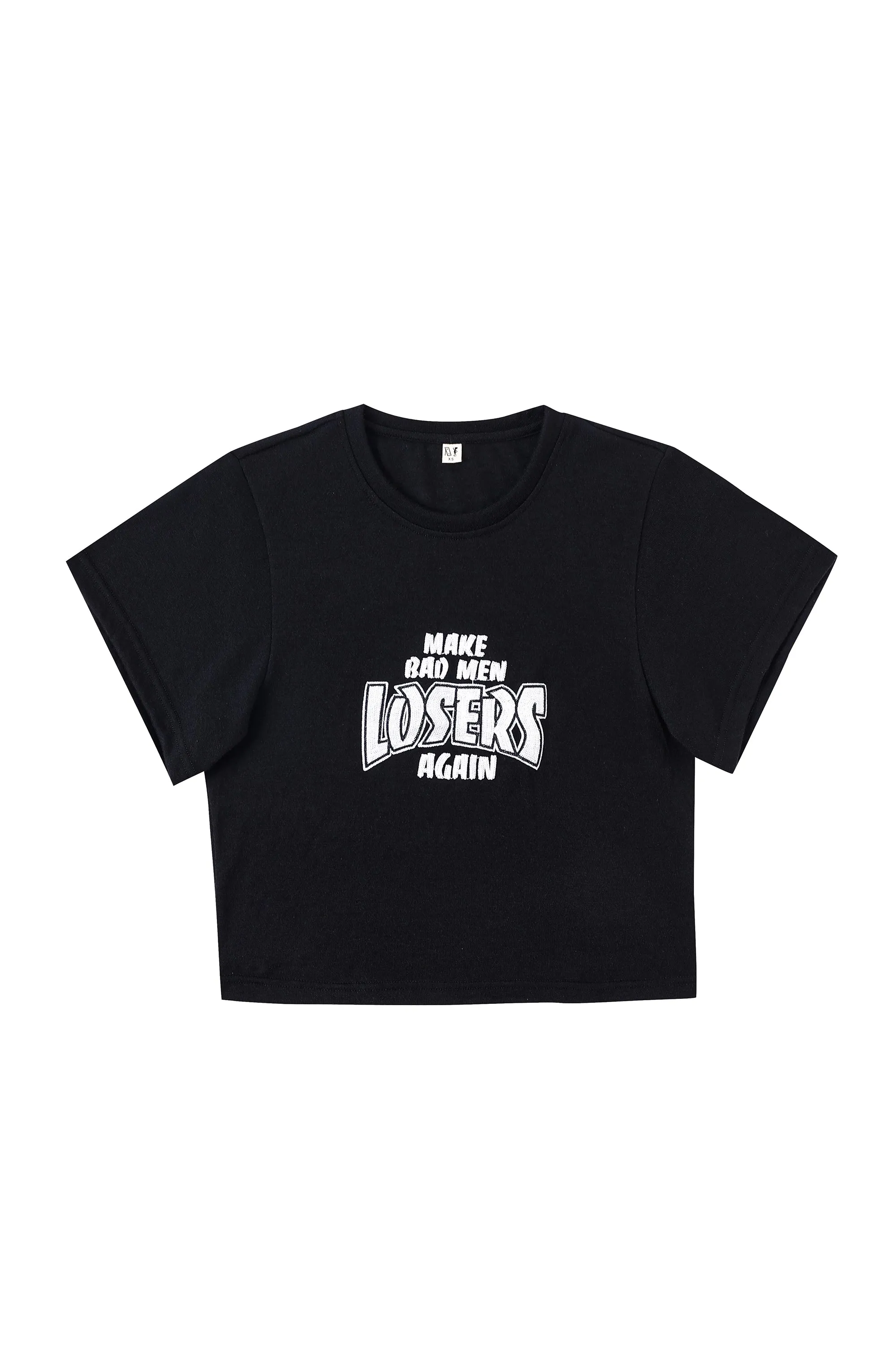 MAKE BAD MEN LOSERS AGAIN Wool Blend Tommy Tee Black sold by Fashion Brand Company product image thumbnail 2