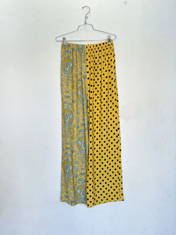 #33: M Scrap Split Print Lazy Pants - Yellow Toile / Polka Dot made by Fashion Brand Company