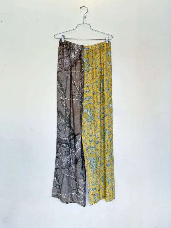 #17-18: XL Scrap Split Print Lazy Pants - Forest Camo / Yellow Toile made by Fashion Brand Company
