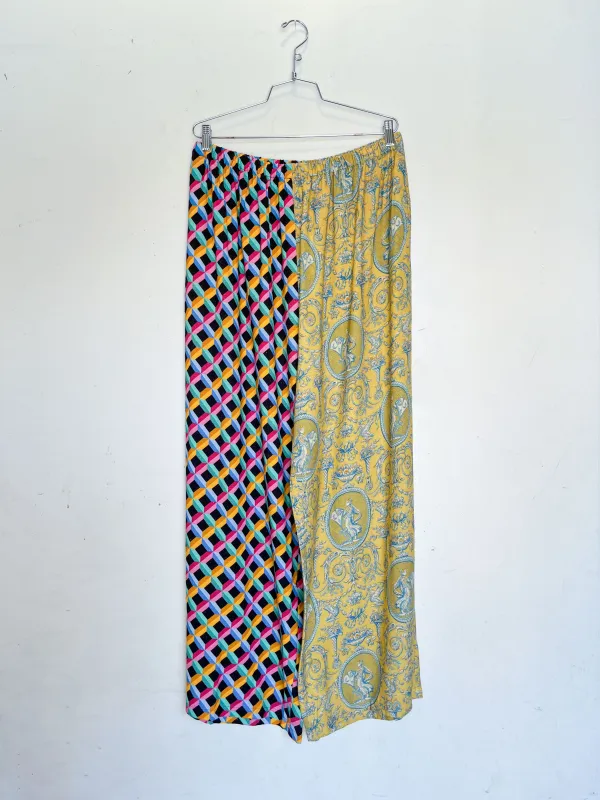 #13: 2X Scrap Split Print Lazy Pants - Screensaver / Yellow Toile made by Fashion Brand Company