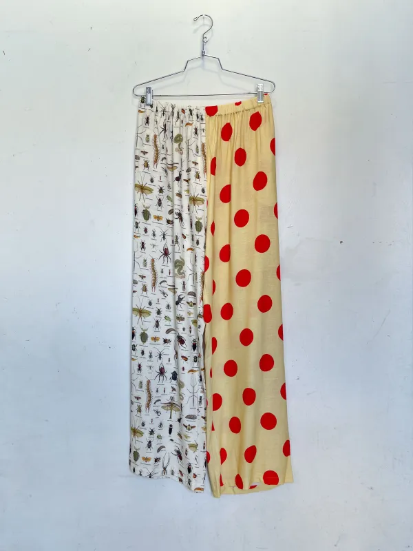 #40: L Scrap Split Print Lazy Pants - Bugs / Big Polka Dot made by Fashion Brand Company