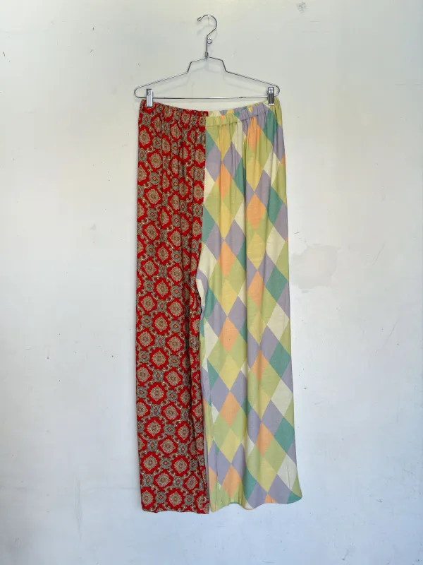 #42: XL Scrap Split Print Lazy Pants - Fancy Red Couch / Harlequin made by Fashion Brand Company