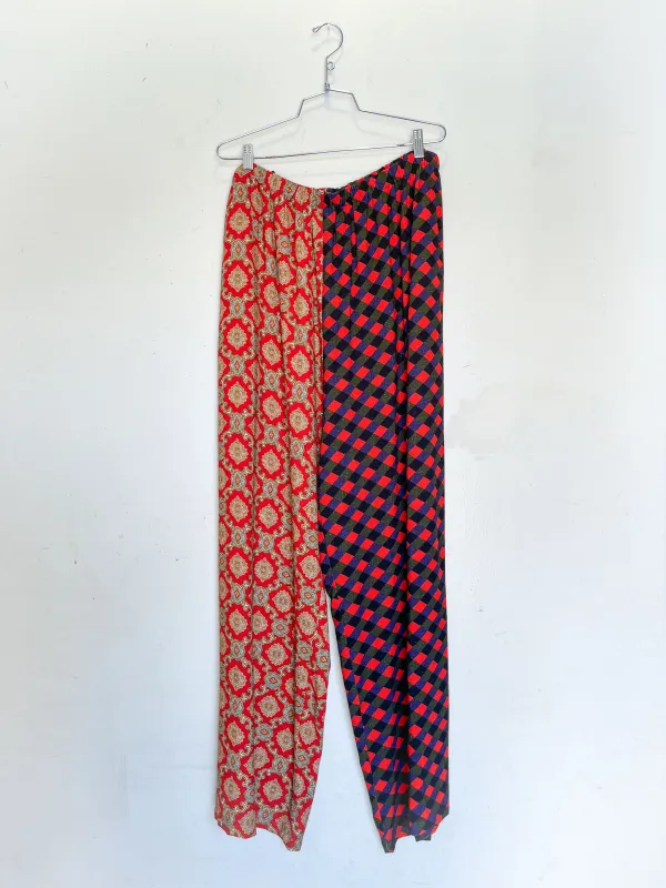 #46: 2X Scrap Split Print Lazy Pants - Fancy Red Couch / Diamond made by Fashion Brand Company