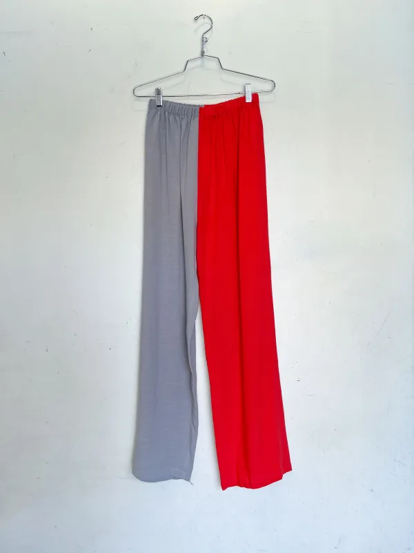 #6: L Scrap Split Print Lazy Pants - Gray / Red made by Fashion Brand Company
