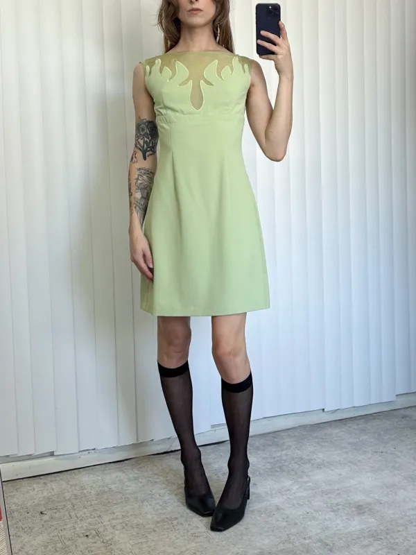 SAMPLE #154 - S Flame Bust Midi Dress - Sage made by Fashion Brand Company