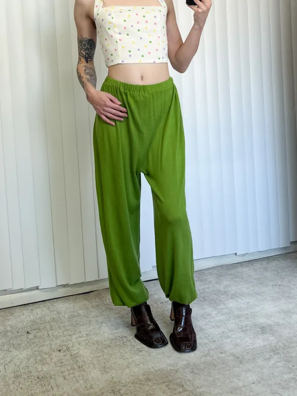 SAMPLE #122 - S Wool Blend Lounge Pants - Lime Green made by Fashion Brand Company