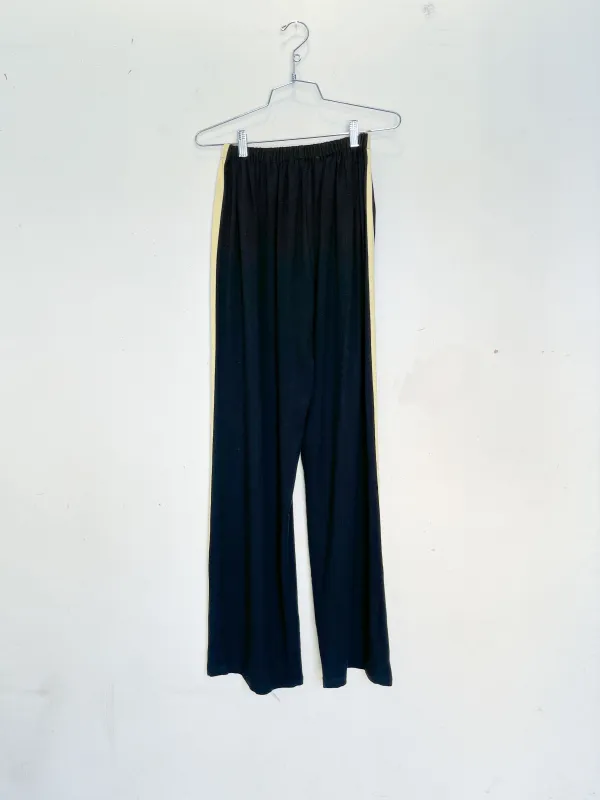 SAMPLE #209 - S Soft Linen Side Stripe Lazy Pants - Black / Cream made by Fashion Brand Company
