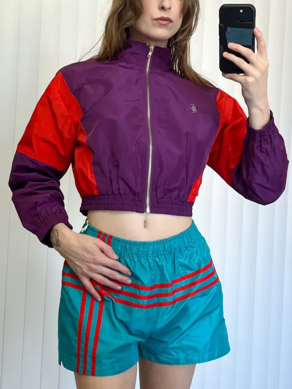 SAMPLE #196 - S Nylon Windbreaker - Purple / Red made by Fashion Brand Company