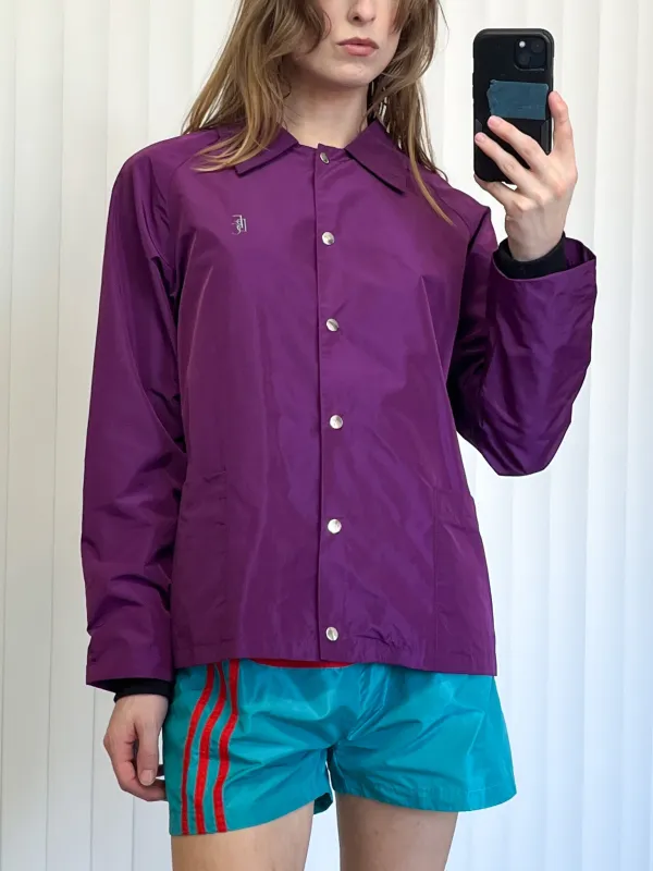 SAMPLE #193 - S Snap Button Nylon Jacket - Purple made by Fashion Brand Company