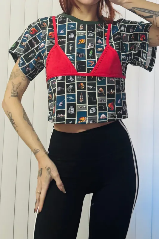 #20-23: Scrap Cotton Bikini Bod Tommy Tee - Cute Fish / Red made by Fashion Brand Company