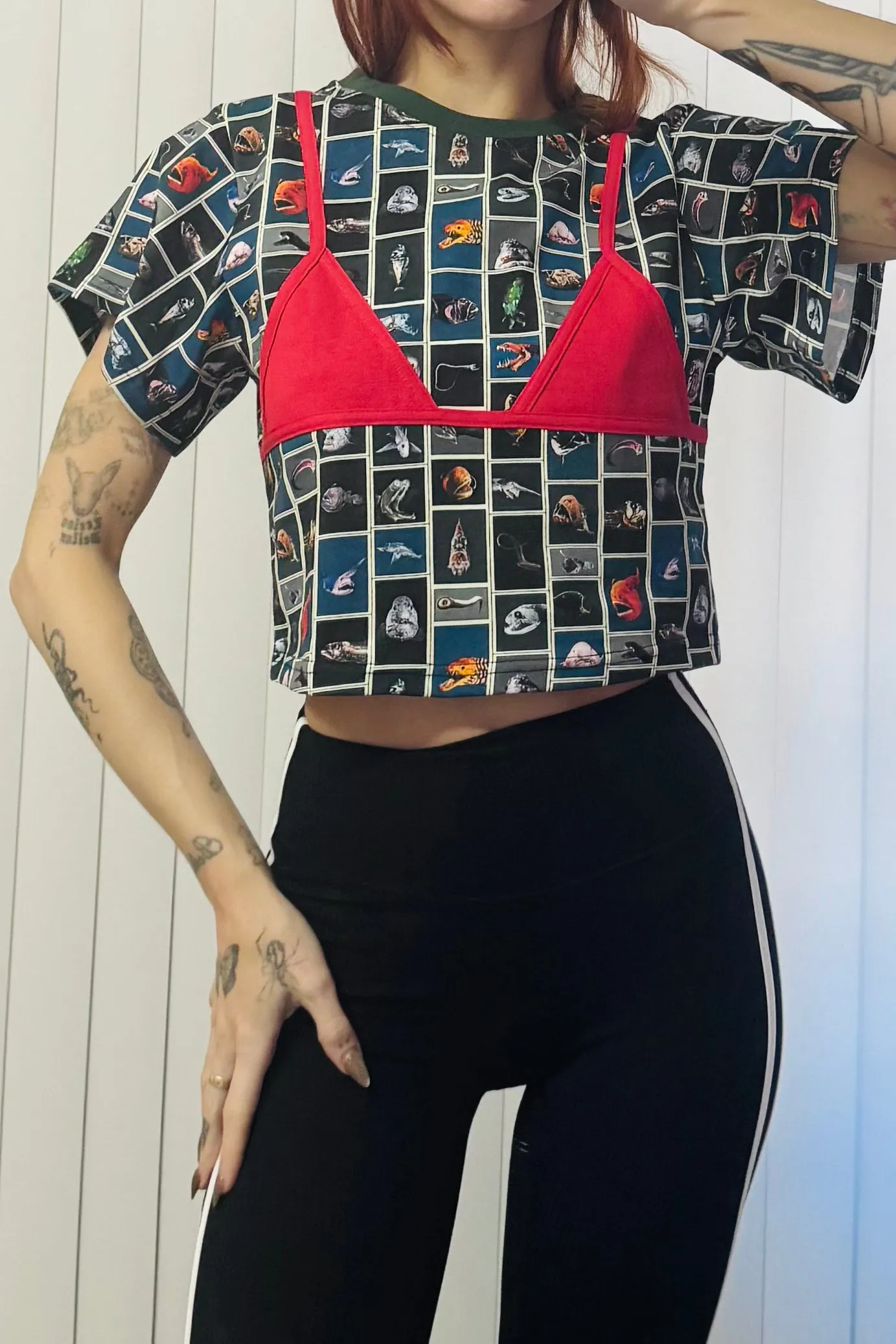 #20-23: Scrap Cotton Bikini Bod Tommy Tee - Cute Fish / Red sold by Fashion Brand Company