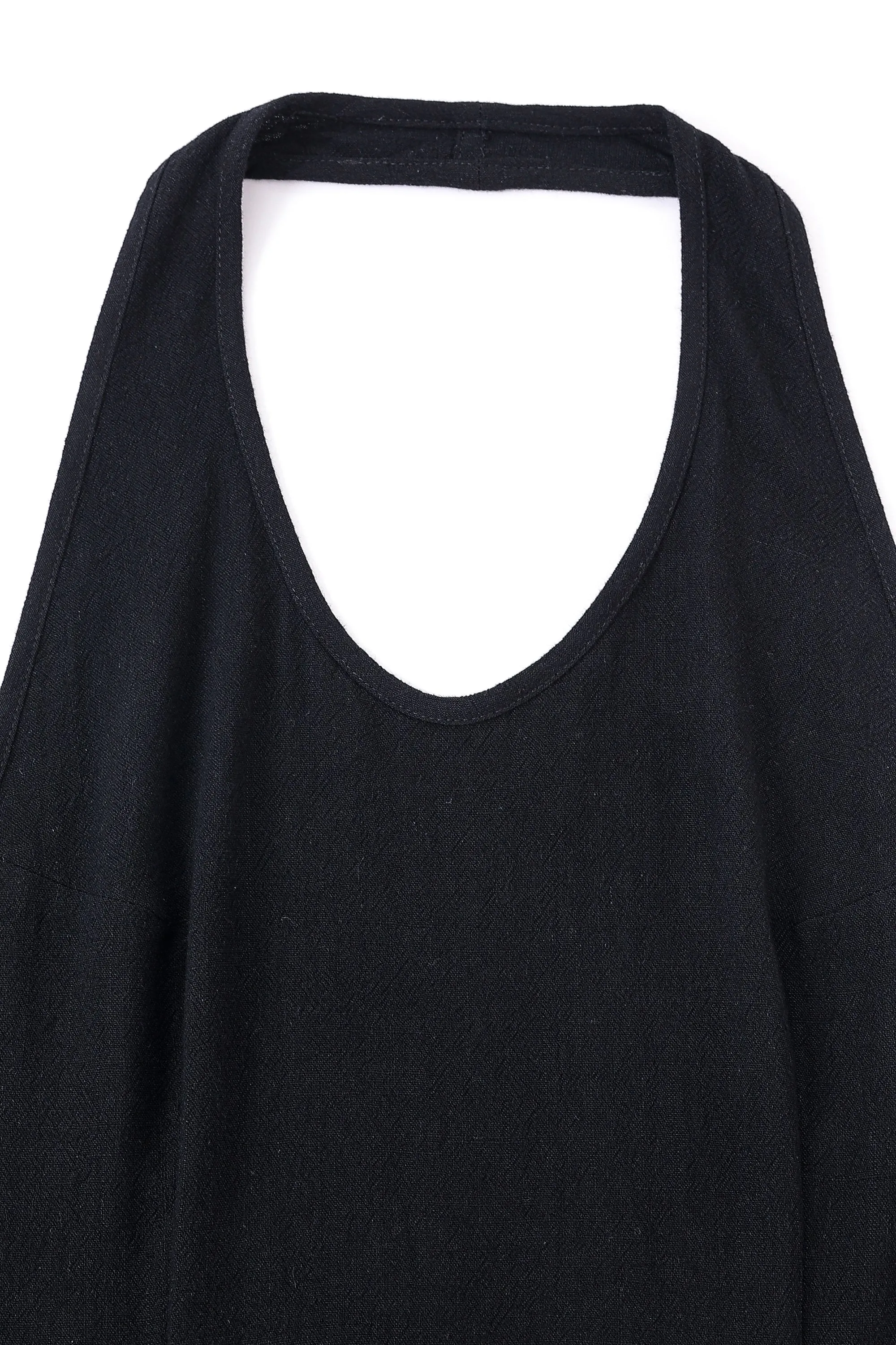 Soft Linen Backless Halter Top Black sold by Fashion Brand Company product image thumbnail 2