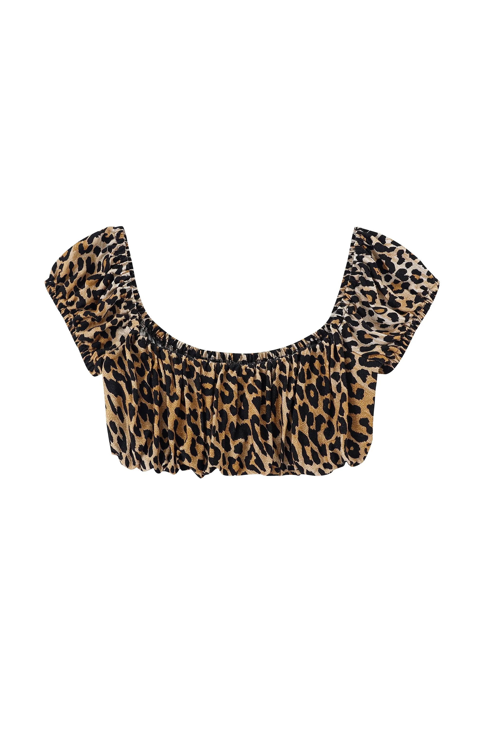 Soft Linen Gathered Bra Top Leopard sold by Fashion Brand Company product image thumbnail 2