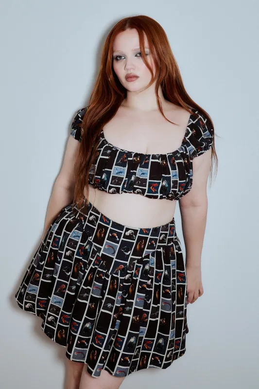 Mini Park Skirt Soft Linen Cuter Fish made by Fashion Brand Company
