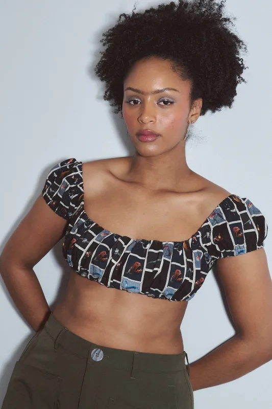Soft Linen Gathered Bra Top Cuter Fish made by Fashion Brand Company