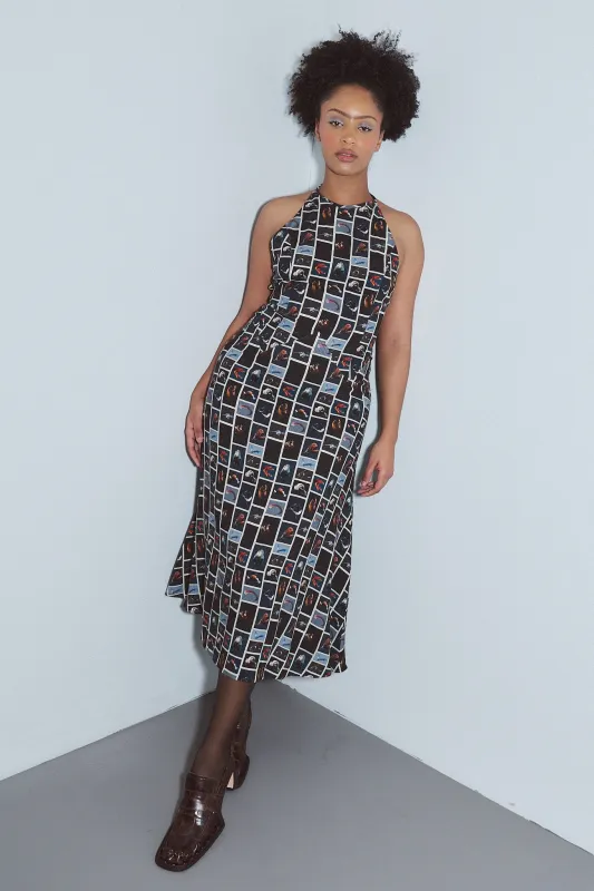 Resort Maxi Dress Soft Linen Cuter Fish made by Fashion Brand Company