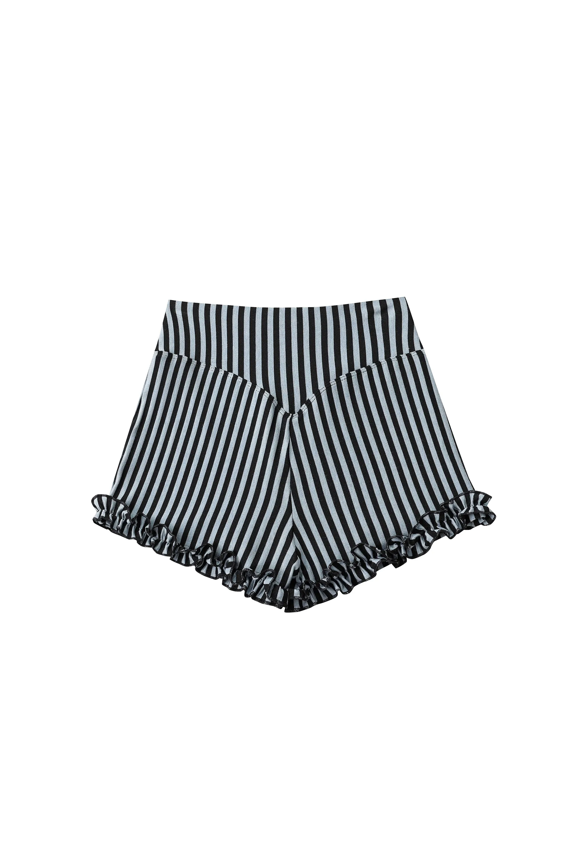 Striped Ruffle Shorts Blue Stripe sold by Fashion Brand Company product image thumbnail 4