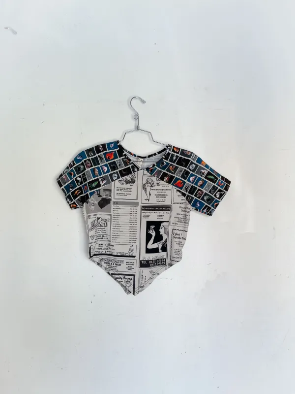 #30: XS Scrap Raglan Tee - White Pages / Cuter Fish made by Fashion Brand Company