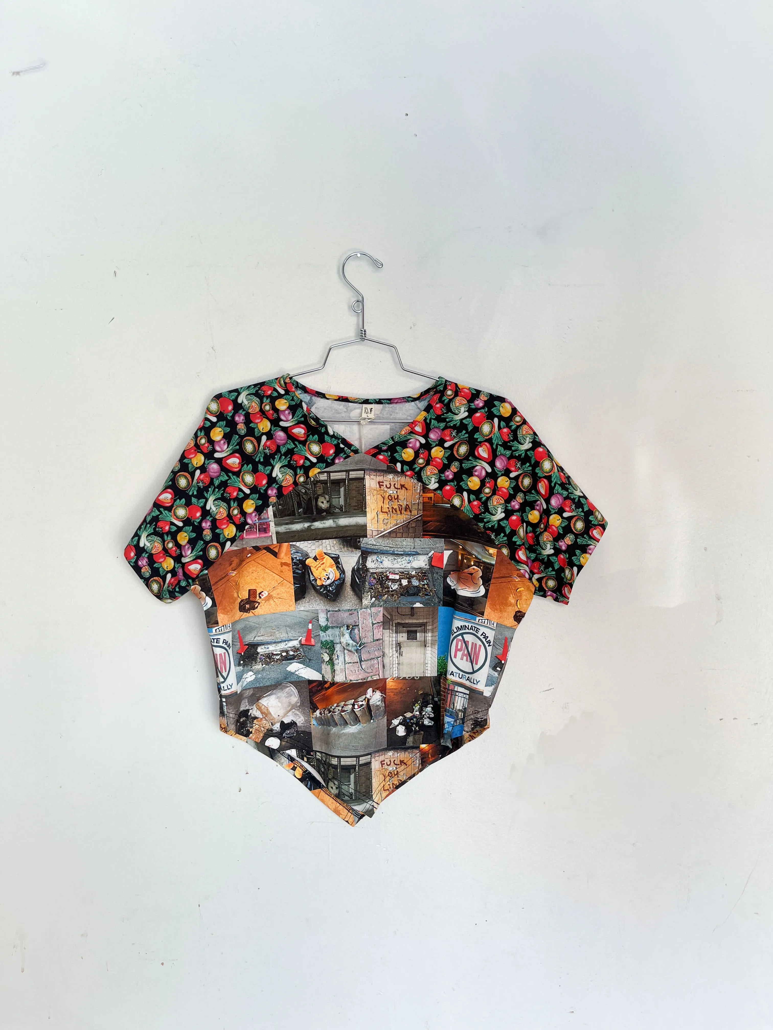 #34: L Scrap Raglan Tee - Nyc Trash / Vegetable Medley sold by Fashion Brand Company