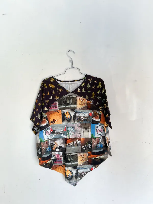 #35: 3X Scrap Raglan Tee - Nyc Trash / Favorite Frogs made by Fashion Brand Company