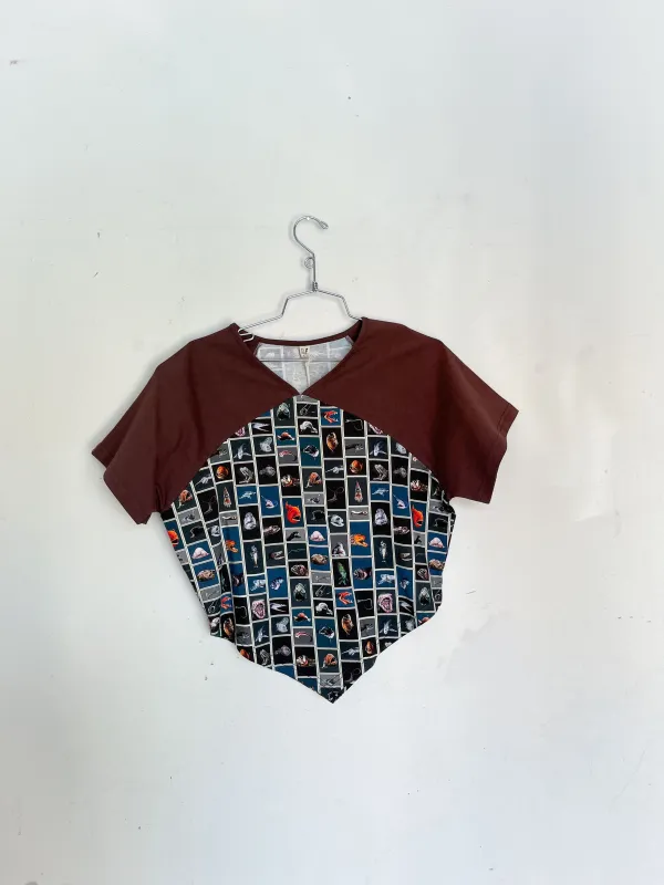 #38: L Scrap Raglan Tee - Cuter Fish / Brown made by Fashion Brand Company