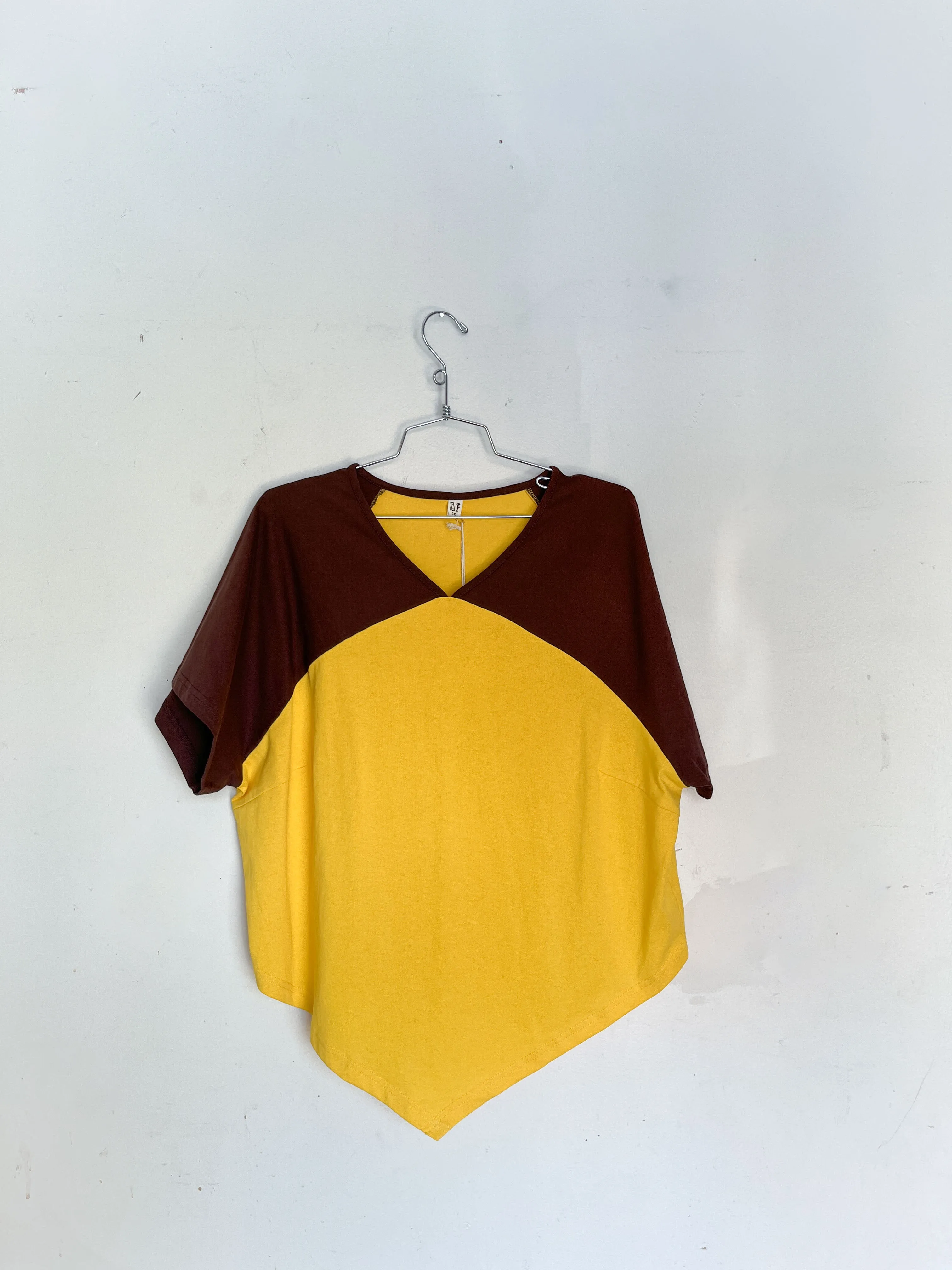 #23: 2X Scrap Raglan Tee - Yellow / Brown sold by Fashion Brand Company