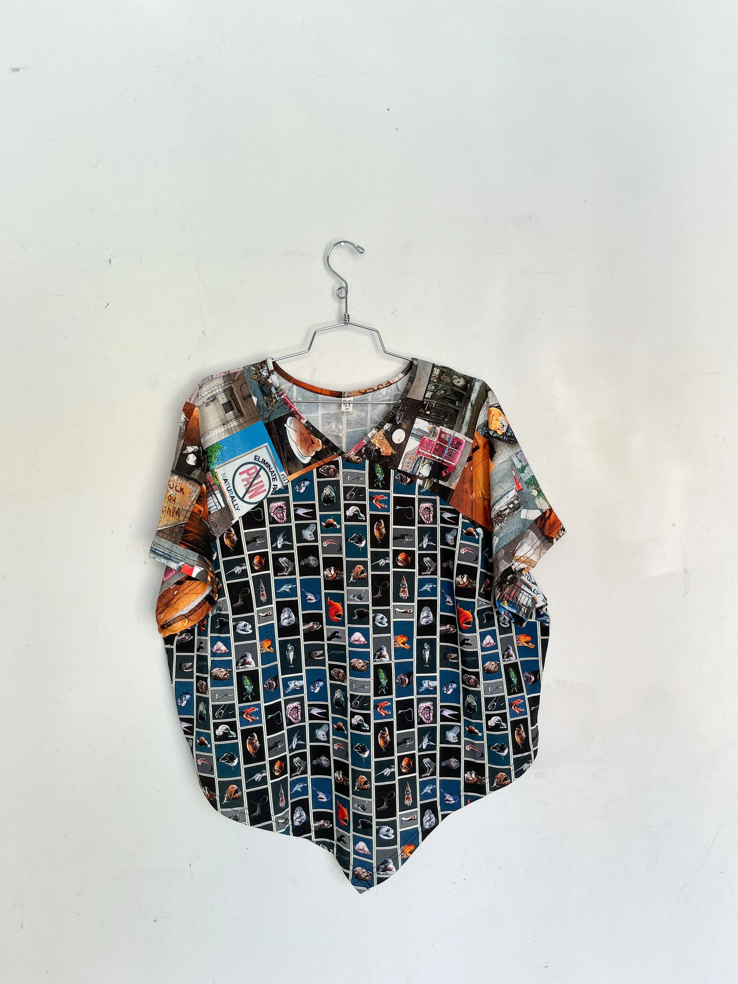#40: 3X Scrap Raglan Tee - Cuter Fish / Nyc Trash sold by Fashion Brand Company