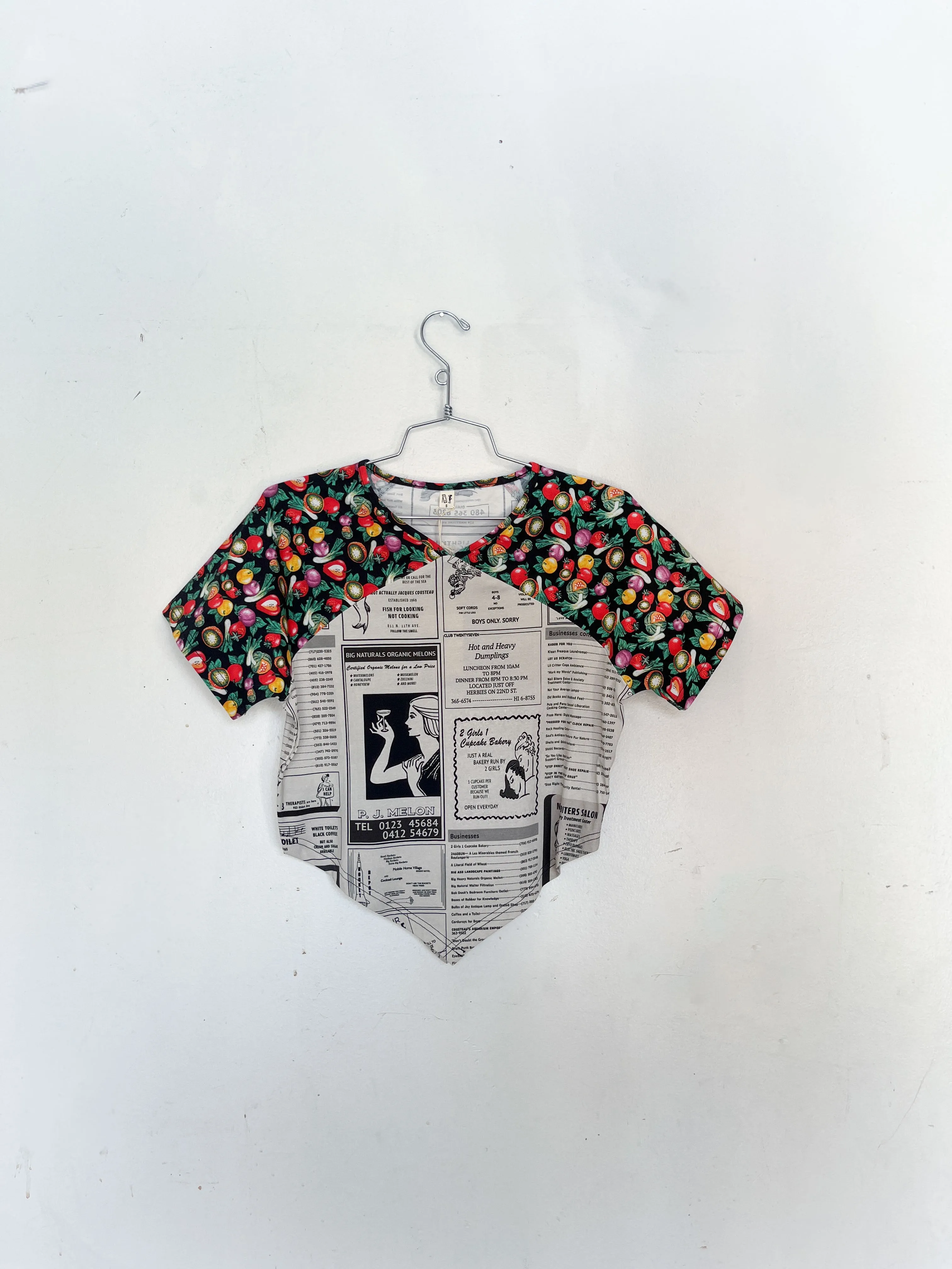 #27: Scrap Raglan Tee - White Pages / Vegetable Medley sold by Fashion Brand Company
