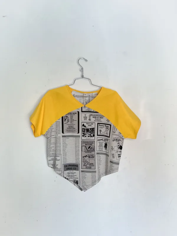 #29: Scrap Raglan Tee - White Pages / Yellow made by Fashion Brand Company